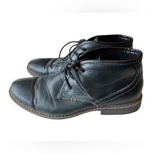 Jeffrey Tyler Greenwich Men's 9.5 Black Leather Ankle Boots